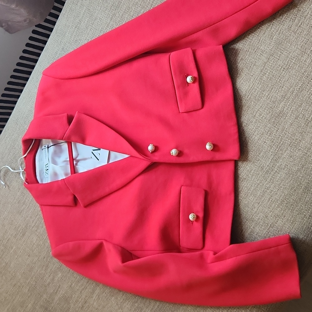 Zara Red Short Blazer